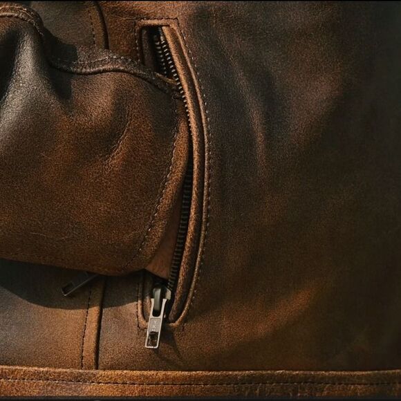 RIDERACT® Men Leather Jackets for Men Outfits Leather Jacket Motorcycle Leather - Picture 7 of 10